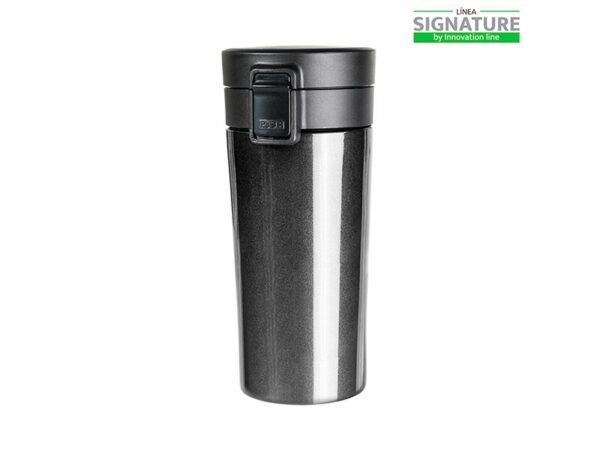 Termo Doble Pared Inn de acero inoxidable 350ml con apertura automática, cilindro térmico personalizado con tapa de seguridad para regalos corporativos.
