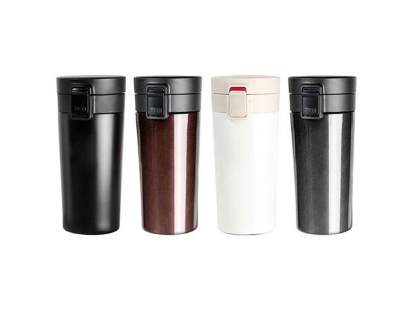 Termo Doble Pared Inn de acero inoxidable 350ml con apertura automática, cilindro térmico personalizado con tapa de seguridad para regalos corporativos.