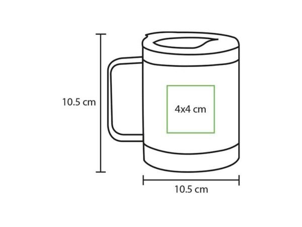 Taza de acero inoxidable doble pared acabado mate con tapa transparente para regalos institucionales