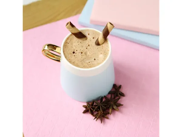 Taza Cafe Innova de cerámica blanca con asa dorada de lujo capacidad 360 ml