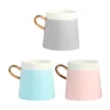 Taza Cafe Innova de cerámica blanca con asa dorada de lujo capacidad 360 ml