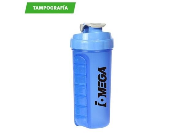 Botella Fitness de 600 ml con pastillero de 7 compartimientos y medidor de onzas y mililitros
