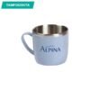 Taza Siumu fabricada en fibra de trigo y plástico con interior de acero inoxidable 200 ml, taza personalizada ecológica para campañas promocionales sustentables.