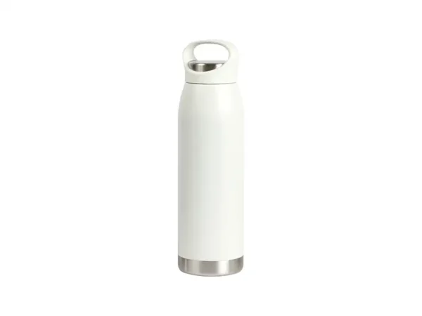 Termo Nasau de acero inoxidable de 680 ml con asa en la tapa y detalle plateado en la base.