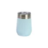 Vaso Frascati de acero inoxidable doble pared 350 ml con tapa transparente y broche. Azul claro