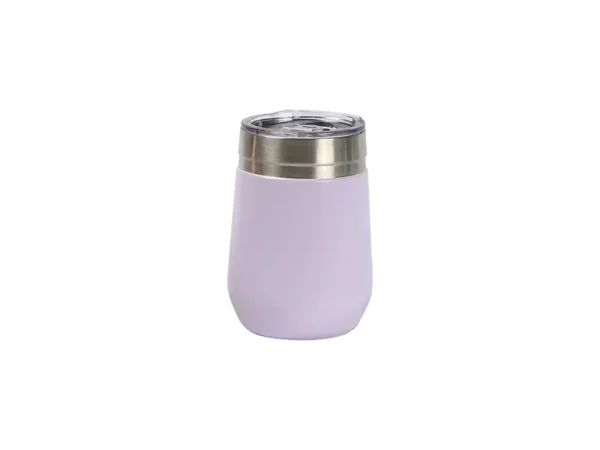 Vaso Frascati de acero inoxidable doble pared 350 ml con tapa transparente y broche. Lila