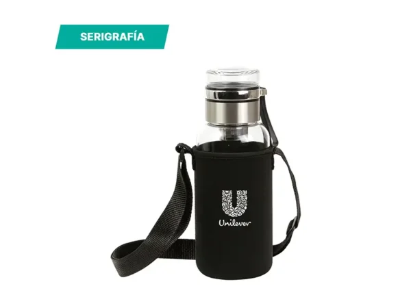 Botella Lessebo para té en vidrio de 1,400 ml - Estuche con correa - Dot Factory