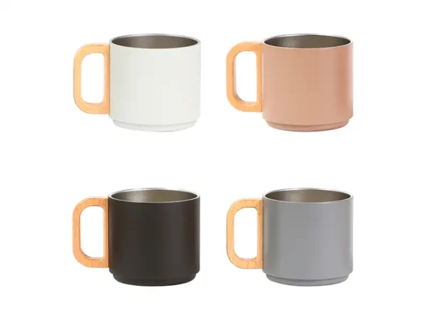 Taza Habo de Acero Inoxidable con Diseño de Madera - 300 ml - Dot Factory