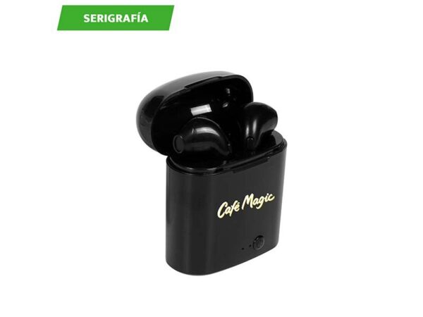 Earpods inalámbricos Bluetooth V4.1 con batería de 60 mAh y estuche para regalos promocionales premium