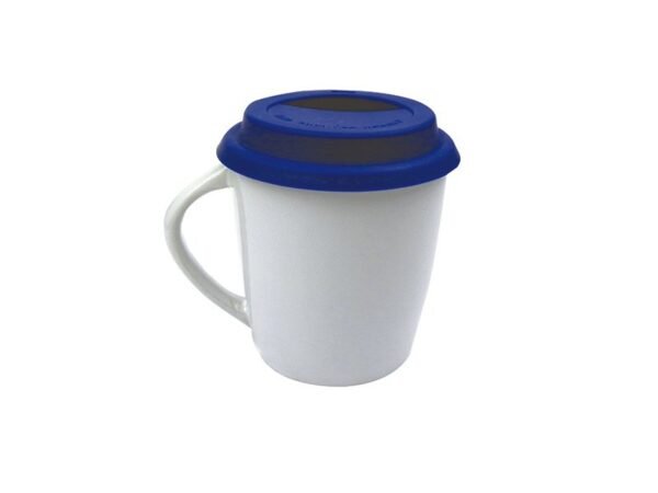 Tazon Volca de cerámica de 350 ml con base y agarre de silicón protector en diseño ergonómico.