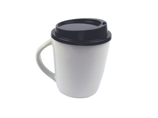 Tazon Volca de cerámica de 350 ml con base y agarre de silicón protector en diseño ergonómico.