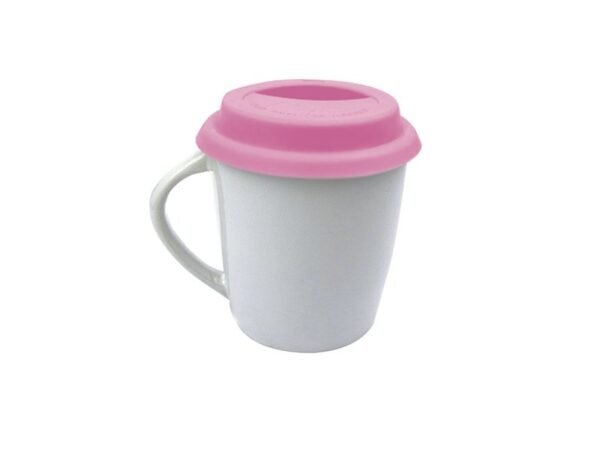 Tazon Volca de cerámica de 350 ml con base y agarre de silicón protector en diseño ergonómico.