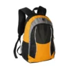 Mochila Astoria tipo backpack en color naranja con bolsa de red lateral y salida para audífonos