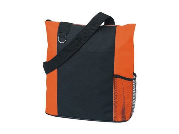 Bolsa Shopper Publicitaria de poliéster 600 con cierre y bolsa lateral de red para eventos