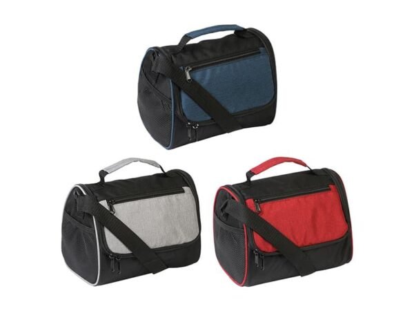 Hielera Molise de poliéster con correa de hombro y bolsillos laterales para onboarding corporativo