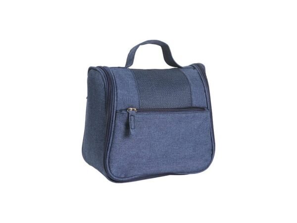 Bolsa Strano multiusos de poliéster con gancho metálico y compartimentos de malla, organizador de viaje personalizado para kits corporativos y ejecutivos.