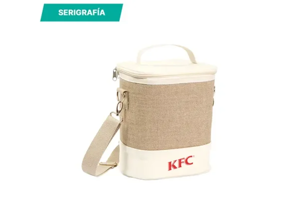 Hielera Avesta de Algodón y Yute con PEVA y Correa - Beige - Dot Factory