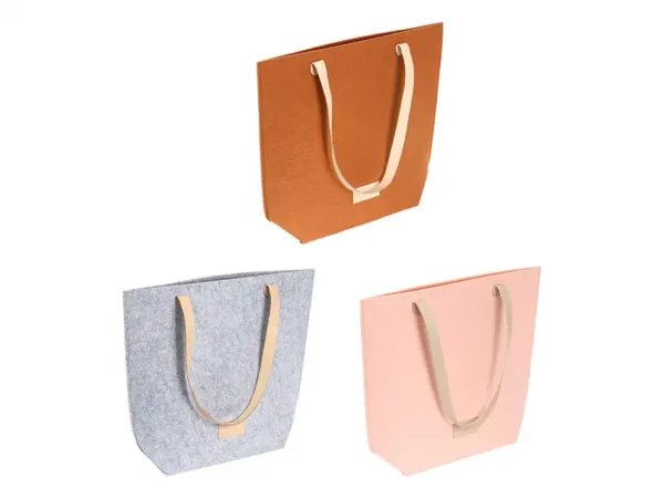 Bolsa Ordino de fieltro con detalles de curpiel - Dot Factory