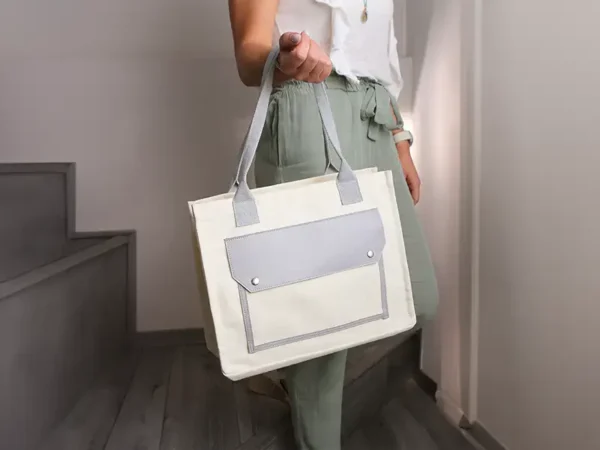 Bolsa Incles de Poliéster en Azul Marino, Café y Gris Claro - Dot Factory