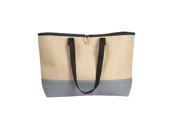 Bolsa Roig: Bolsa tipo tote ecológica con yute, tela oxford y piel de melocotón - Dot Factory