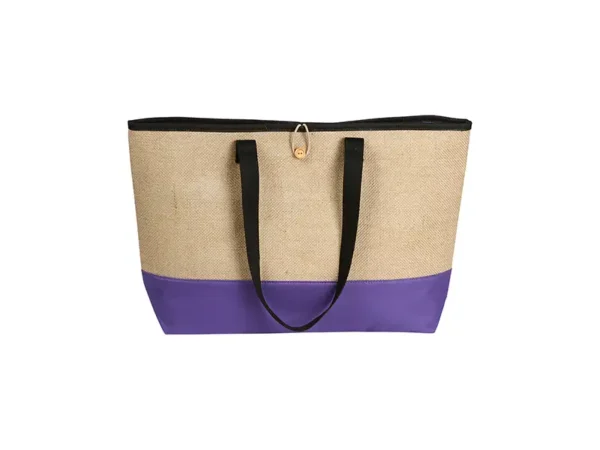 Bolsa Roig: Bolsa tipo tote ecológica con yute, tela oxford y piel de melocotón - Dot Factory