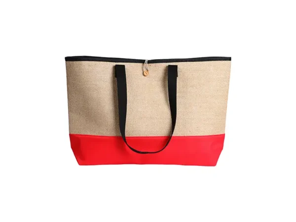 Bolsa Roig: Bolsa tipo tote ecológica con yute, tela oxford y piel de melocotón - Dot Factory