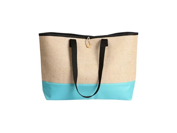 Bolsa Roig: Bolsa tipo tote ecológica con yute, tela oxford y piel de melocotón - Dot Factory