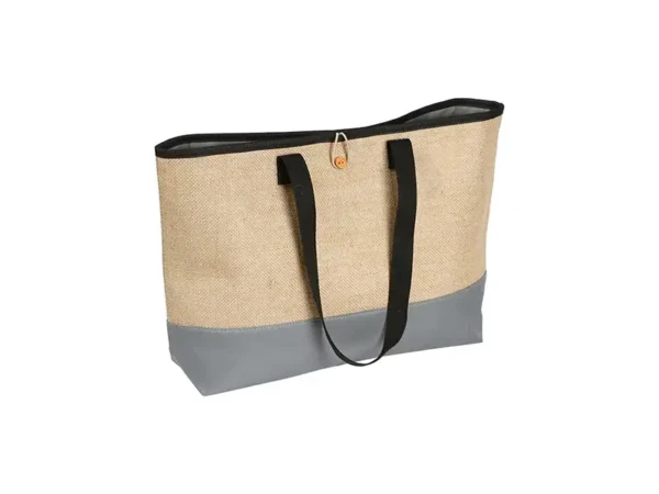 Bolsa Roig: Bolsa tipo tote ecológica con yute, tela oxford y piel de melocotón - Dot Factory