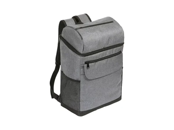 Detalle de bolsillo frontal con cremallera en Hielera Moree, mochila hielera corporativa personalizada