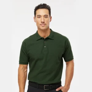 PLAYERAS TIPO POLO de piqué 100% algodón ring spun de 230 gr con cuello tejido y 3 botones para uniformes corporativos.