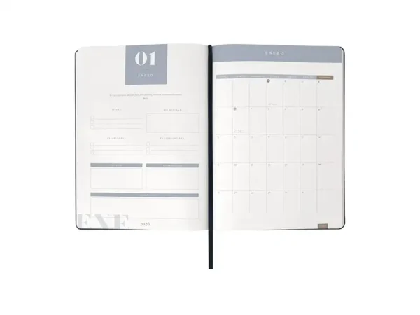 Agenda Diaria Ultra 2026 - 174 hojas, Curpiel, 20x27 cm - Dot Factory