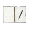 Agenda Diaria Bernetti 2027 con espiral dorada, cubierta curpiel, bolígrafo y caja de cartón individual