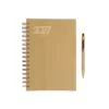 Agenda Diaria Bernetti 2027 con espiral dorada, cubierta curpiel, bolígrafo y caja de cartón individual