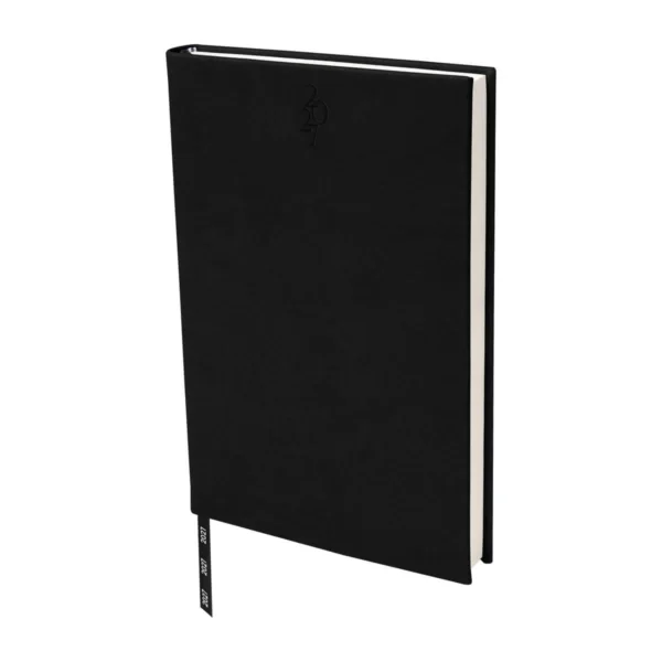 Agenda Diaria Clásica 2027 en curpiel con cubierta lisa y caja individual, formato 14 x 21 cm para empresas
