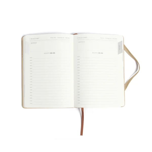 Agenda Diaria Giordano set con bolígrafo y caja de regalo, cubierta en curpiel, formato 21.3 x 15 cm