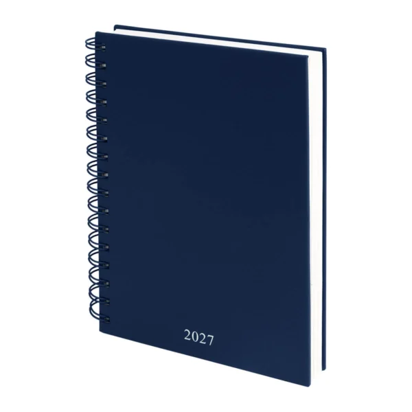 AGENDA DIARIA LETTE 2027 de curpiel con espiral metálico, bolígrafo metálico y caja tipo regalo incluidos, formato 14.5 x 21 cm