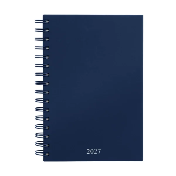 AGENDA DIARIA LETTE 2027 de curpiel con espiral metálico, bolígrafo metálico y caja tipo regalo incluidos, formato 14.5 x 21 cm