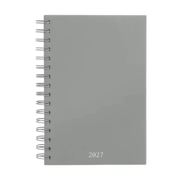 AGENDA DIARIA LETTE 2027 de curpiel con espiral metálico, bolígrafo metálico y caja tipo regalo incluidos, formato 14.5 x 21 cm