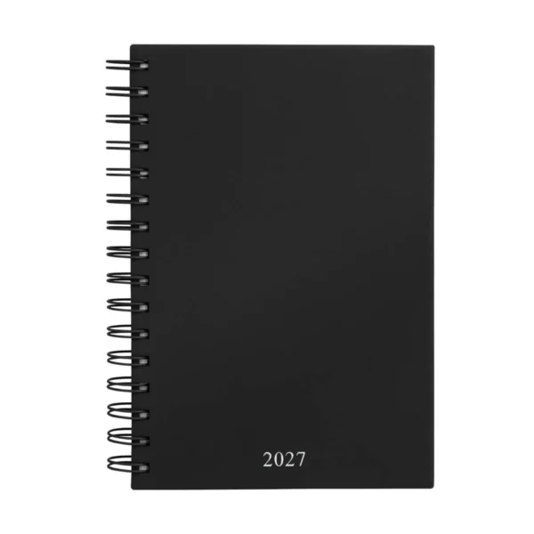 AGENDA DIARIA LETTE 2027 de curpiel con espiral metálico, bolígrafo metálico y caja tipo regalo incluidos, formato 14.5 x 21 cm
