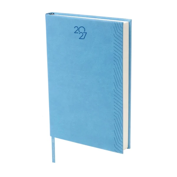 Agenda Diaria TERRA 2027 en curpiel con caja individual incluida, formato 14 x 21 cm para empresas