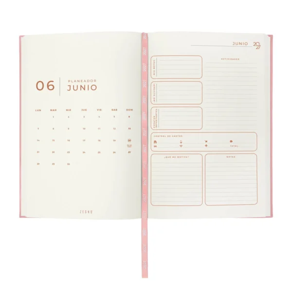 Agenda Diaria TERRA 2027 en curpiel con caja individual incluida, formato 14 x 21 cm para empresas