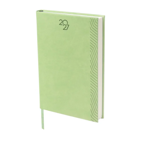 Agenda Diaria TERRA 2027 en curpiel con caja individual incluida, formato 14 x 21 cm para empresas