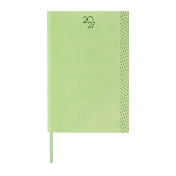 Agenda Diaria TERRA 2027 en curpiel con caja individual incluida, formato 14 x 21 cm para empresas