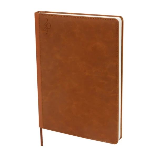 AGENDA DIARIA ULTRA 2027 en curpiel formato 20x27 cm con caja individual y 174 hojas de planeación diaria