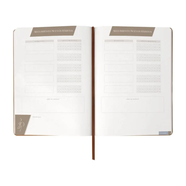 AGENDA DIARIA ULTRA 2027 en curpiel formato 20x27 cm con caja individual y 174 hojas de planeación diaria