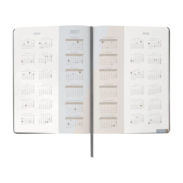 AGENDA DIARIA ULTRA 2027 en curpiel formato 20x27 cm con caja individual y 174 hojas de planeación diaria