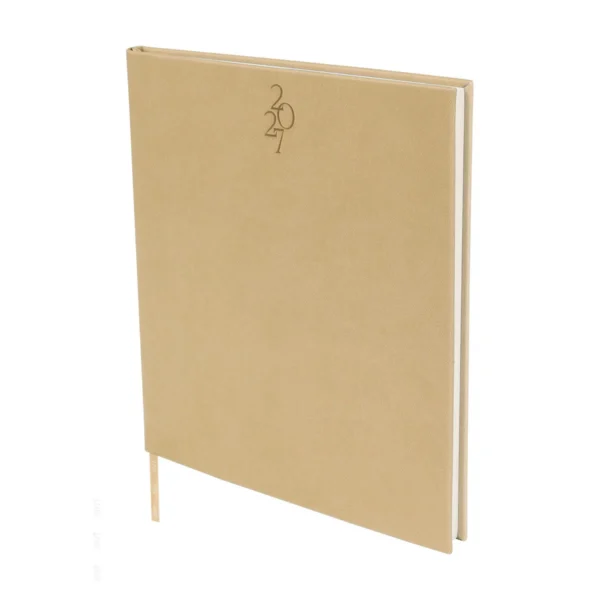 Agenda Ejecutiva Clásica 2027 de tapa en curpiel con área de impresión de 16 x 15 cm, formato 20.5 x 23.5 cm, con caja individual
