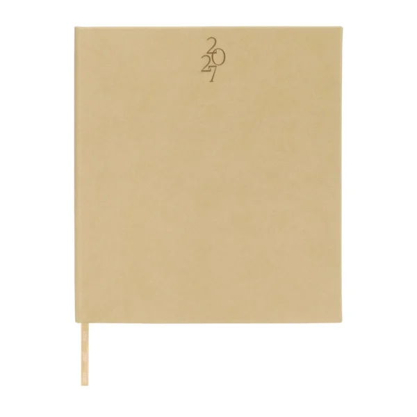 Agenda Ejecutiva Clásica 2027 de tapa en curpiel con área de impresión de 16 x 15 cm, formato 20.5 x 23.5 cm, con caja individual
