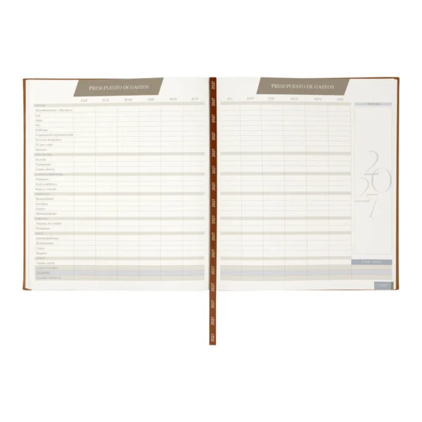 Agenda Ejecutiva Clásica 2027 de tapa en curpiel con área de impresión de 16 x 15 cm, formato 20.5 x 23.5 cm, con caja individual
