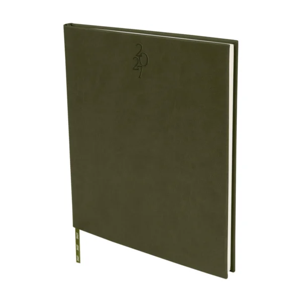 Agenda Ejecutiva Clásica 2027 de tapa en curpiel con área de impresión de 16 x 15 cm, formato 20.5 x 23.5 cm, con caja individual